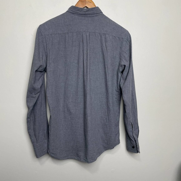 Uniqlo Long Sleeve Button Down Collared Shirt 100% Cotton Gray S - Picture 2 of 7